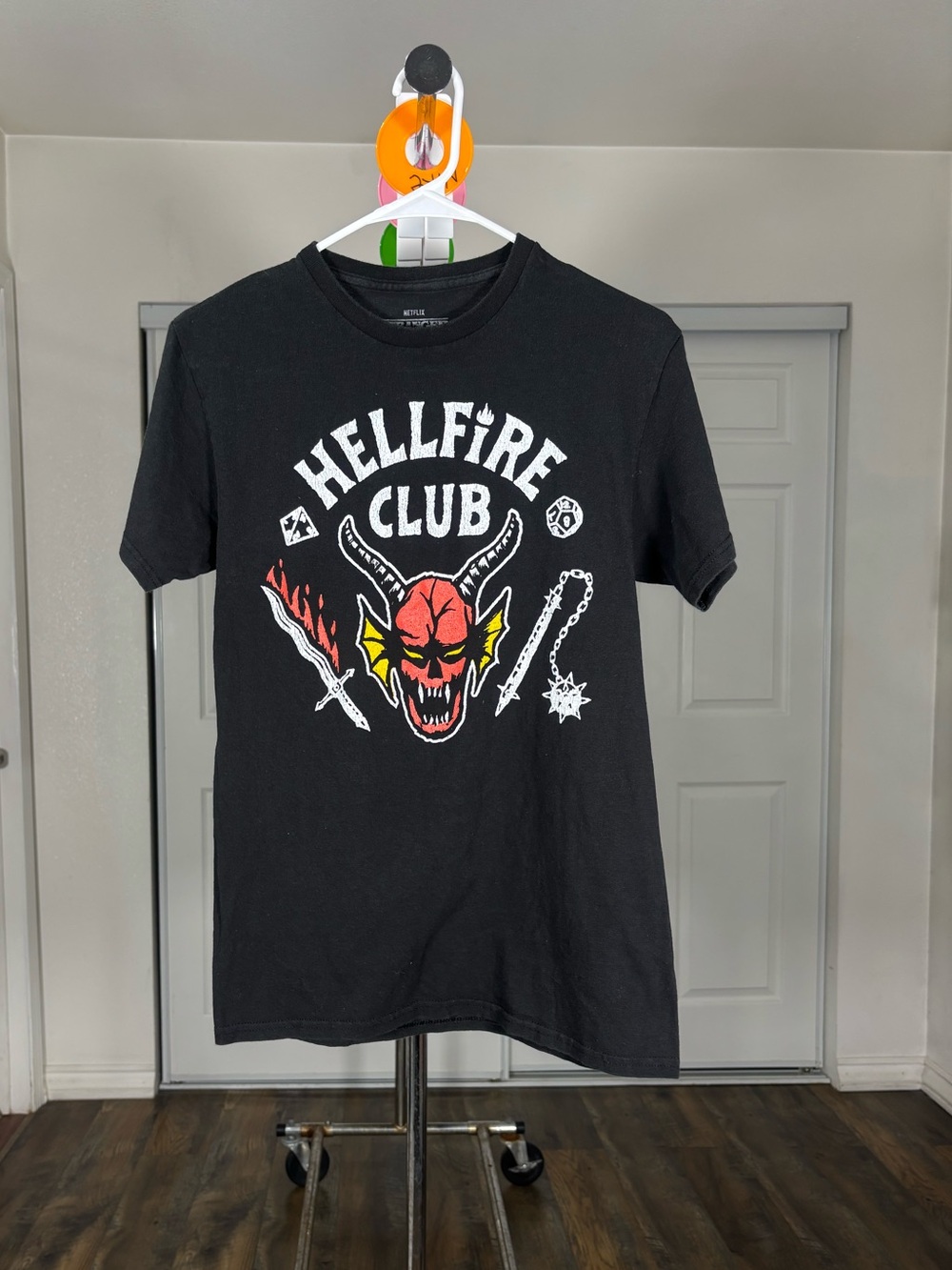 Netflix Stranger Things Black Tee with White Logo